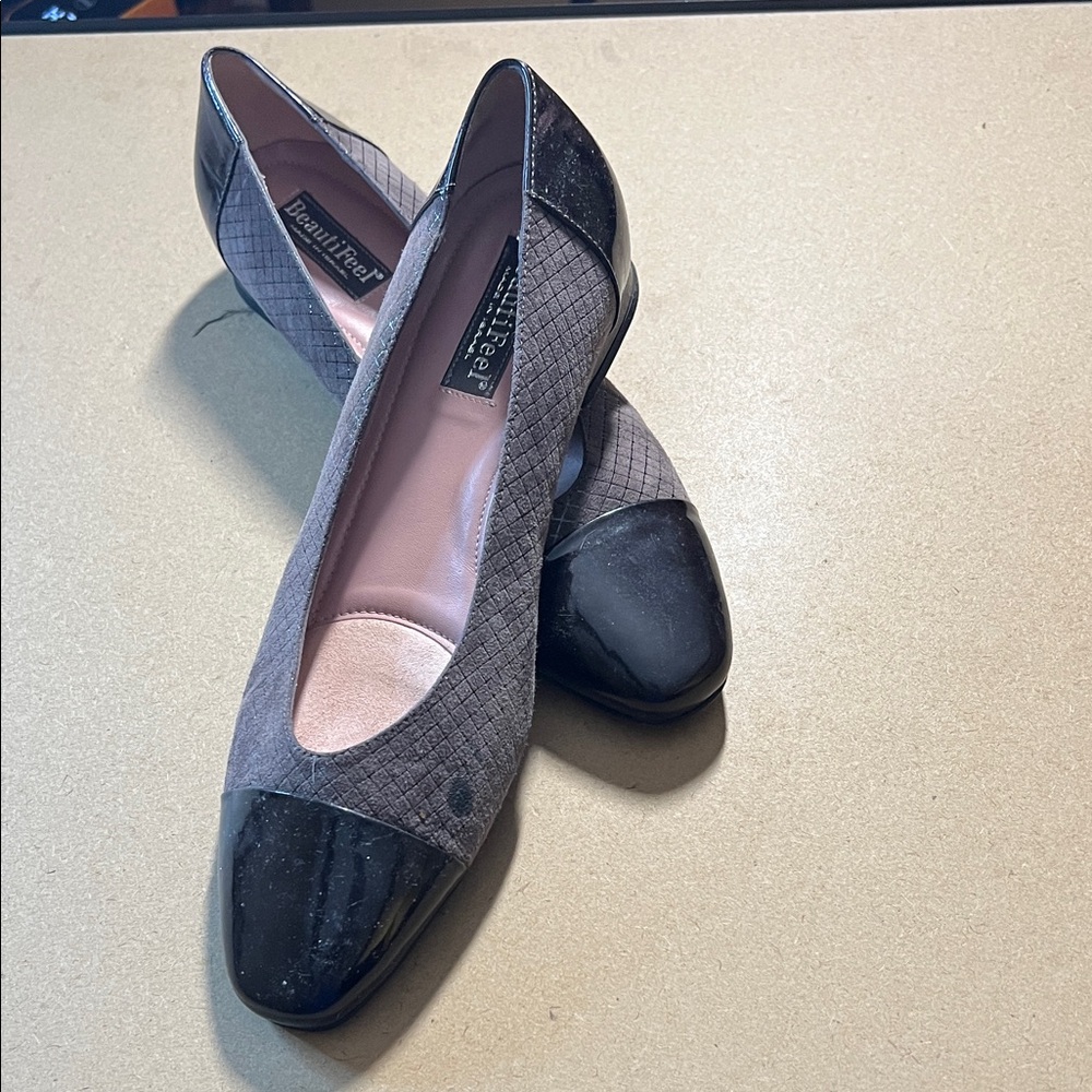 BeautiFeel Rose and burgundy Quilted Flats